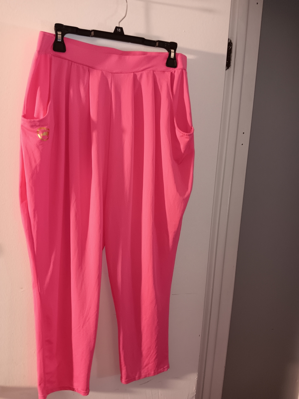 Ecko Unlimited Bright Pink Wide-Leg Harem Pants